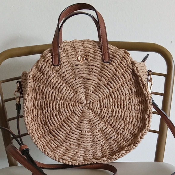 LC Lauren Conrad Tan and Brown Tote Bag with Leather Accents - Picture 1 of 1